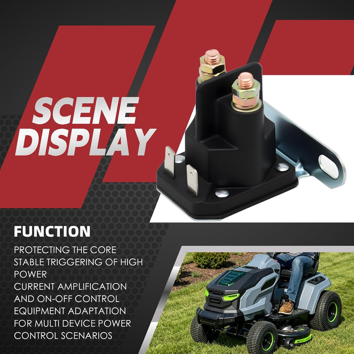 Four-Terminal Starter Solenoid for Select LTX and RZT Mowers